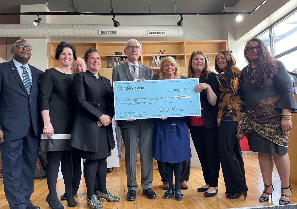 Governor Evers with Diverse Business Grant Recipient